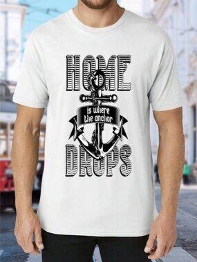 Home Drops Anchor Graphic Tee - White & Black
